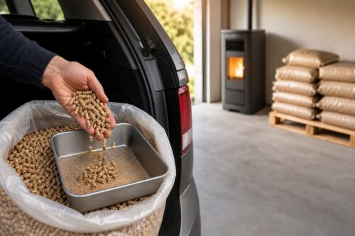 Contrôle de pellets dans un bac avant stockage