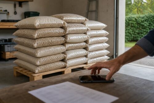 Palette de pellets à contrôler avant paiement du vendeur